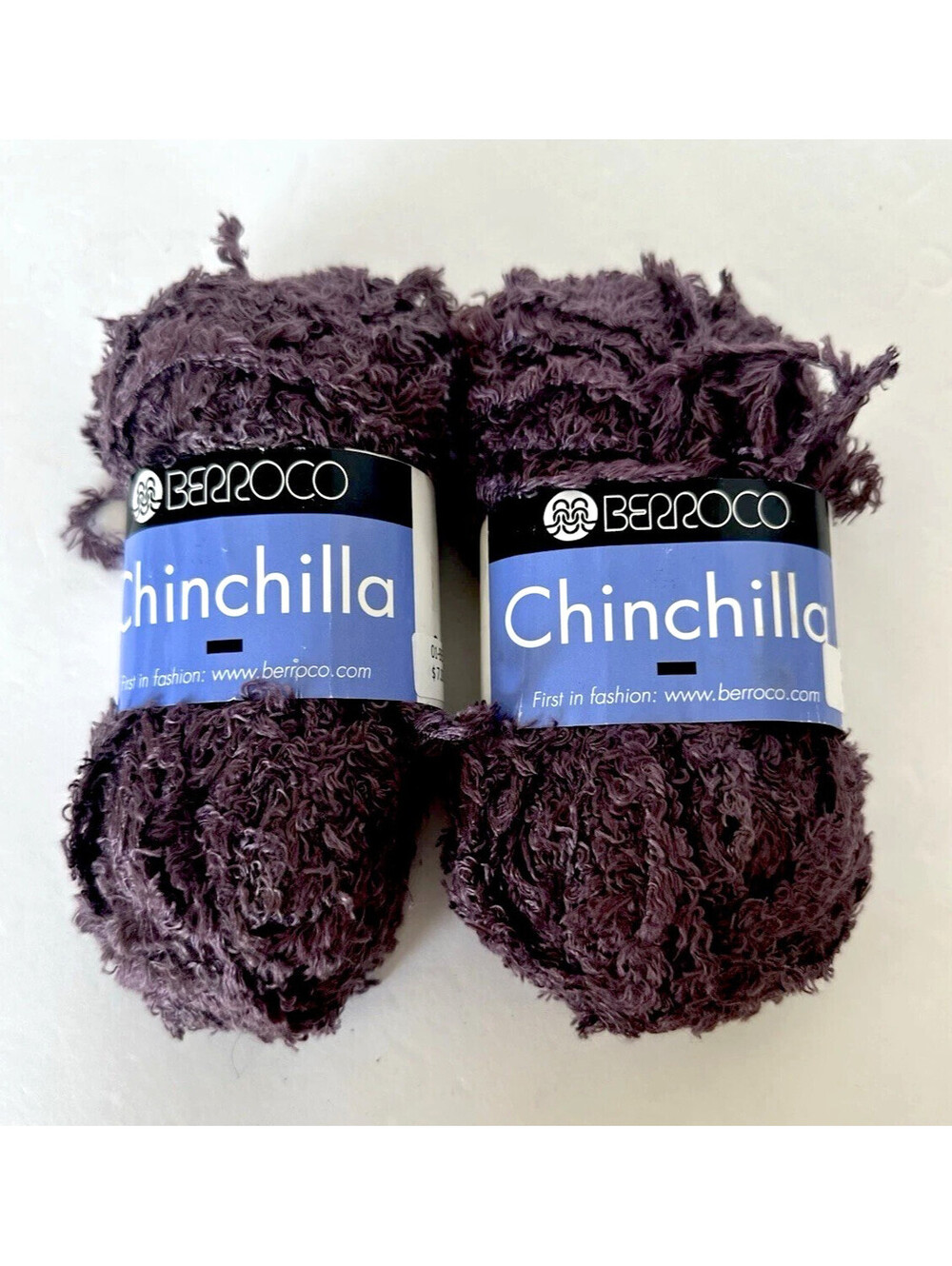 Vintage Berroco Yarns CHINCHILLA Bulky Purple 2 skiens 77 yards each.